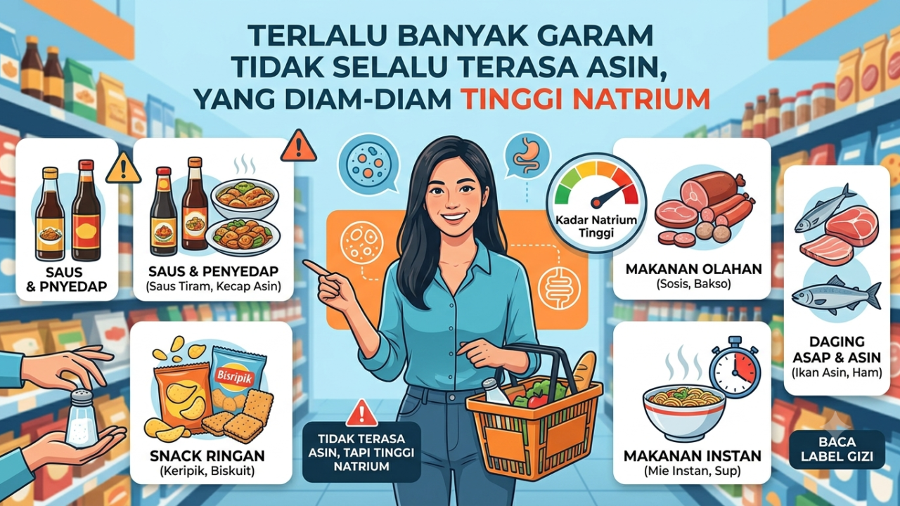 Terlalu Banyak Garam Tidak Selalu Terasa Asin, Ini Makanan yang Diam-Diam Tinggi Natrium